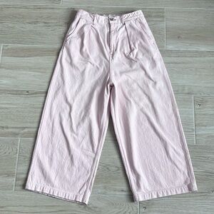 Niko And… Wide Leg Cropped Pleated Pink Jeans Medium
